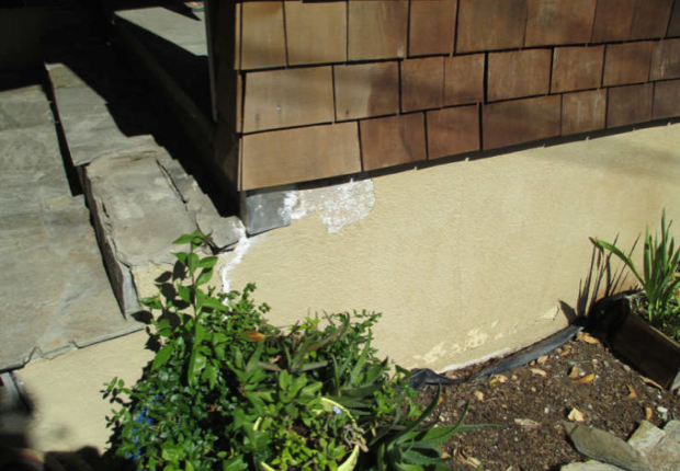 The deteriorating front steps
