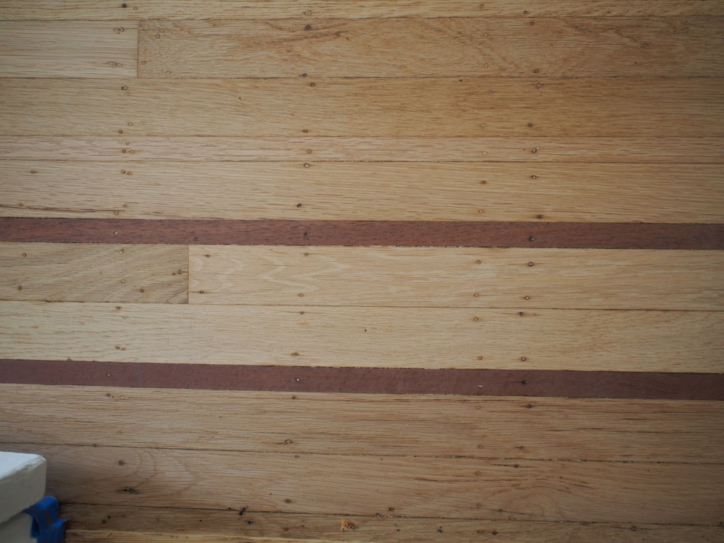 Living room with walnut trim all sanded down